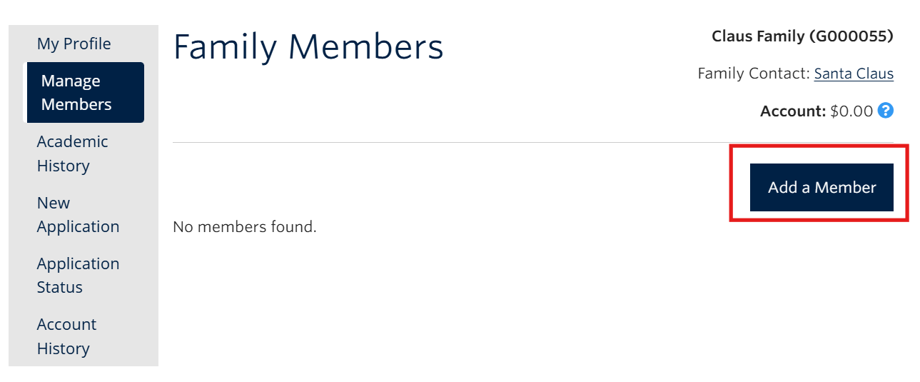 Screenshot of how to add family member step 2