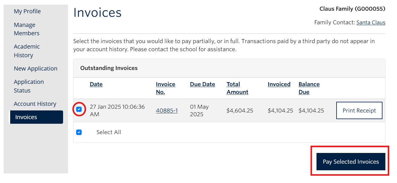 Screenshot of how to pay balance step 3