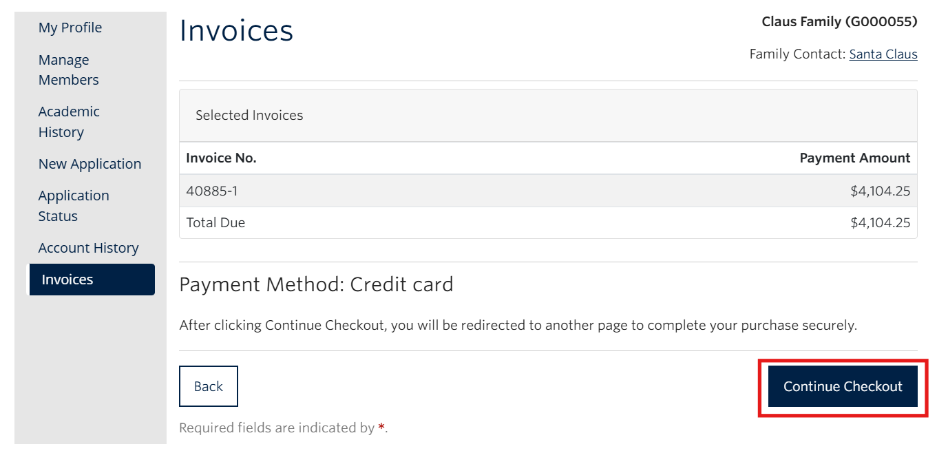 Screenshot of how to pay balance step 5