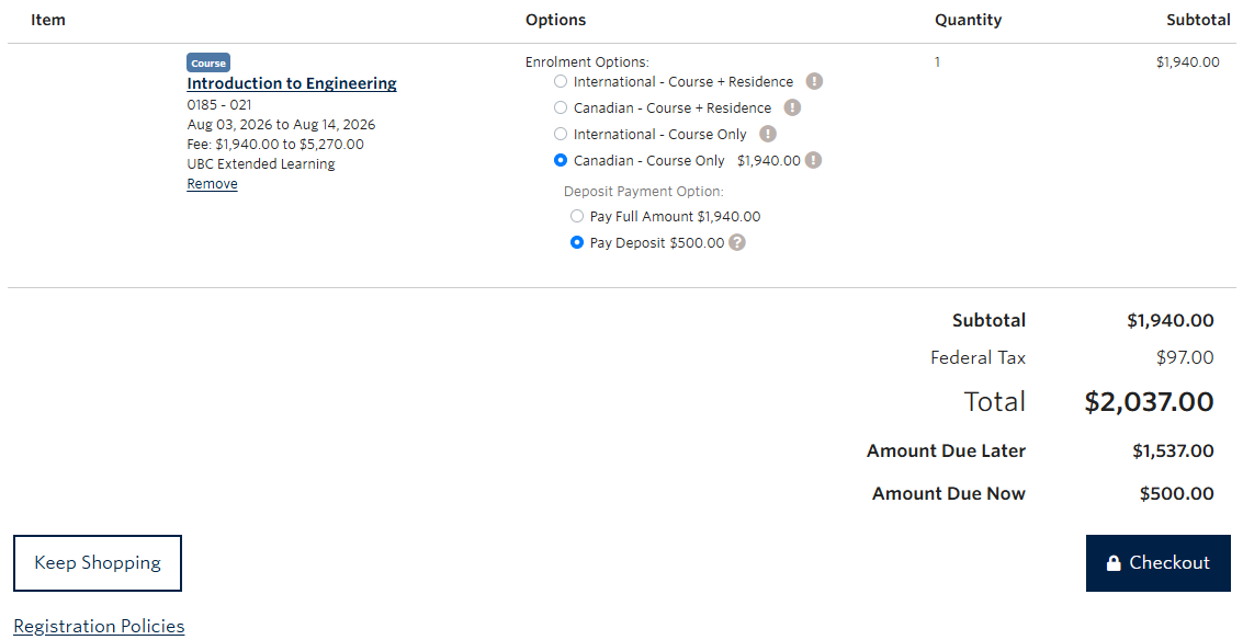 Screenshot of how to Checkout step 3